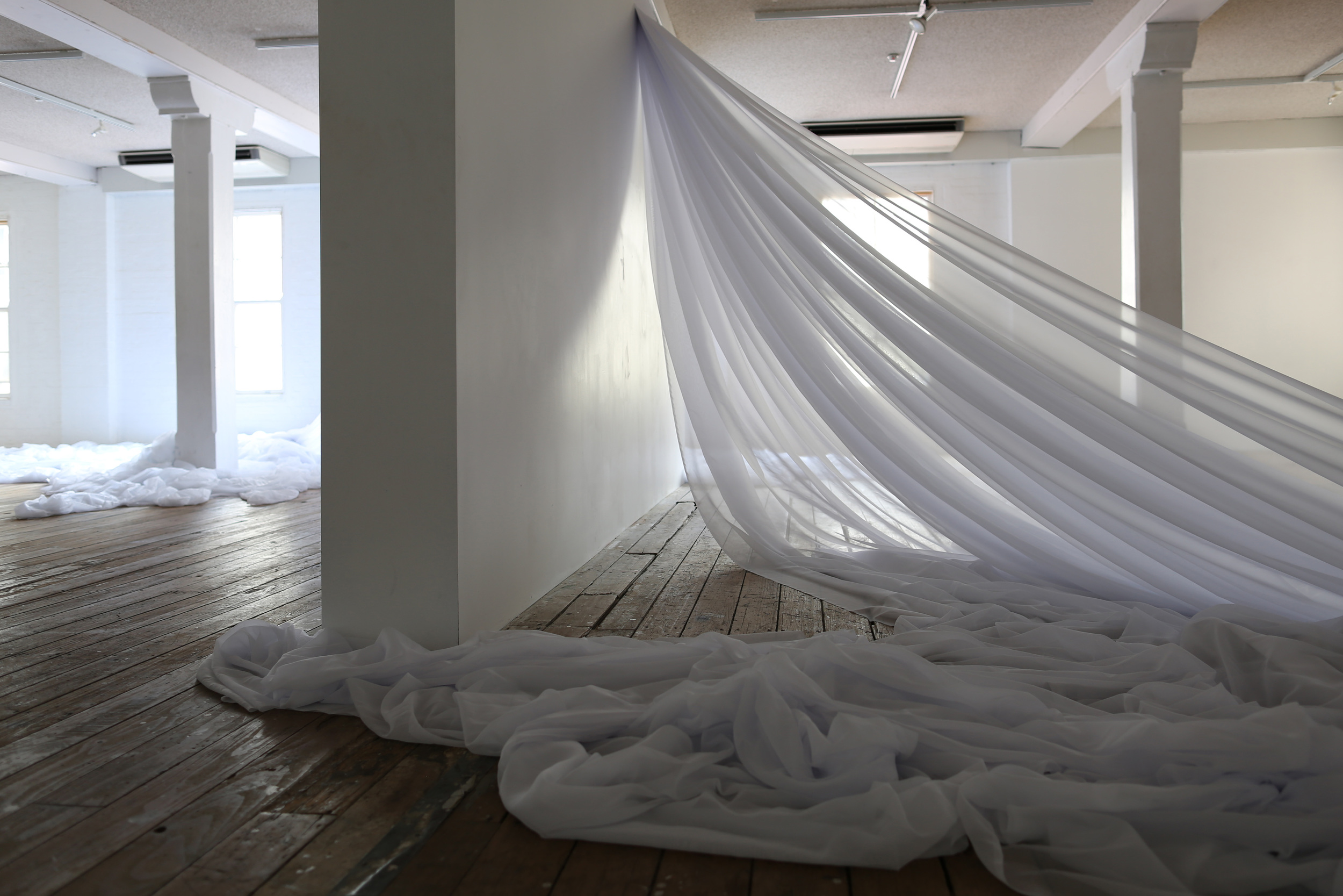 searching, 2014, Voile, Dimensions Variable.