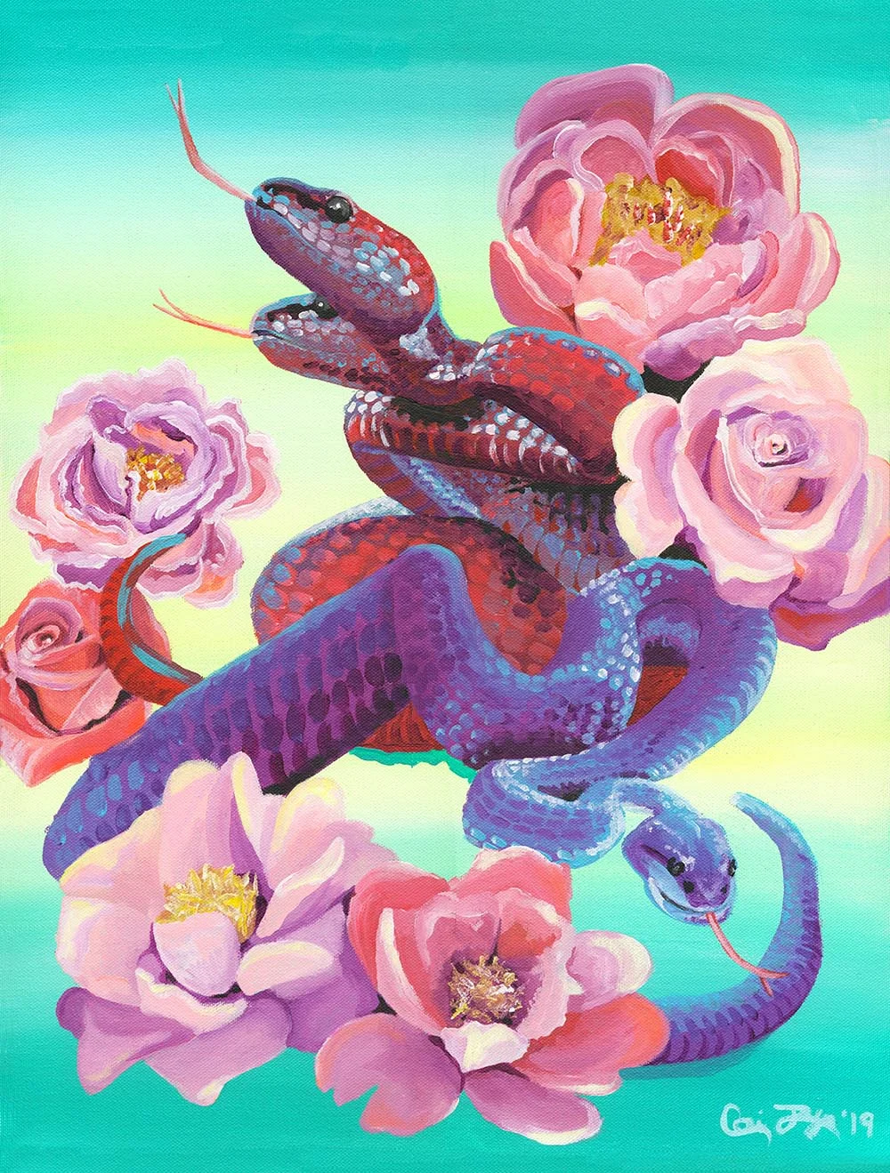 My piece "Snakes and Flowers" for this year's MAWA group showcase.