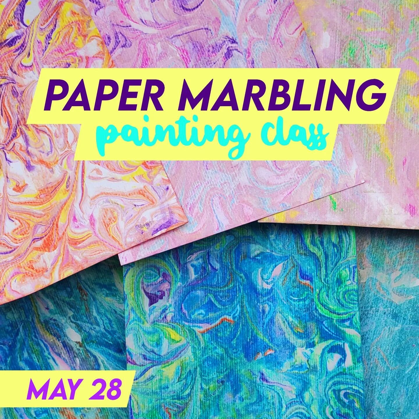 END OF MAY/JUNE IN-PERSON CLASSES JUST DROPPED!😱💕✨️🖌🎨🖼

Let's Make Art Together! Coming up:

🎨 Paper Marbling - Acrylic Painting Class

🖼 Acrylic Pouring and Fluid Art - Painting Class

👖Painting Denim Class (back by popular demand!)

🎭 Crea