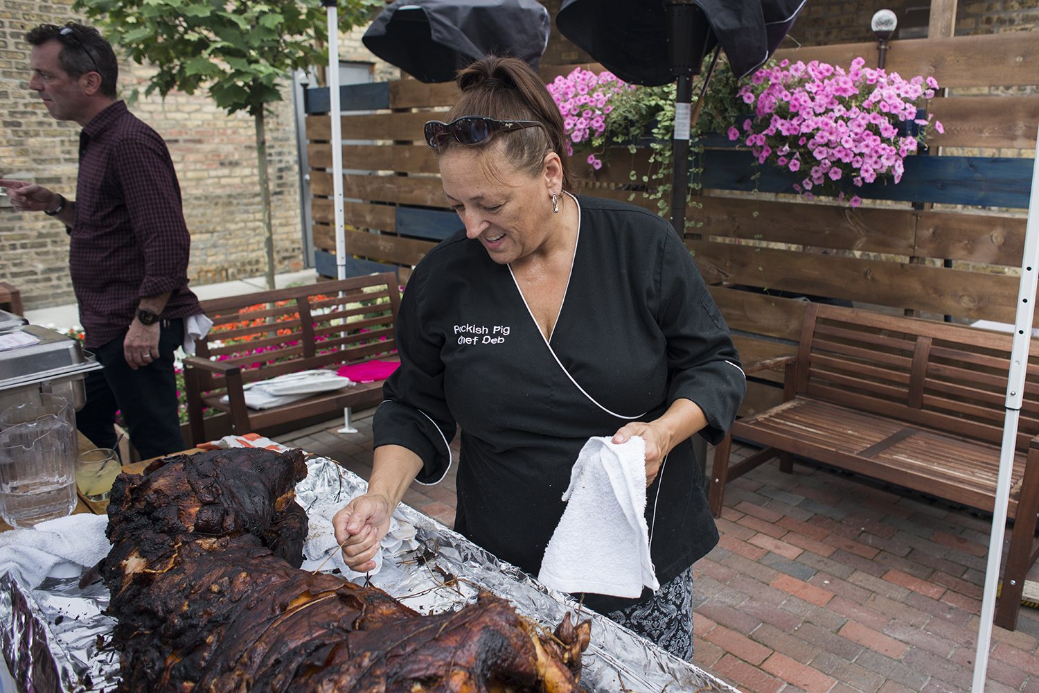 Chef Deb at the Pig Roast