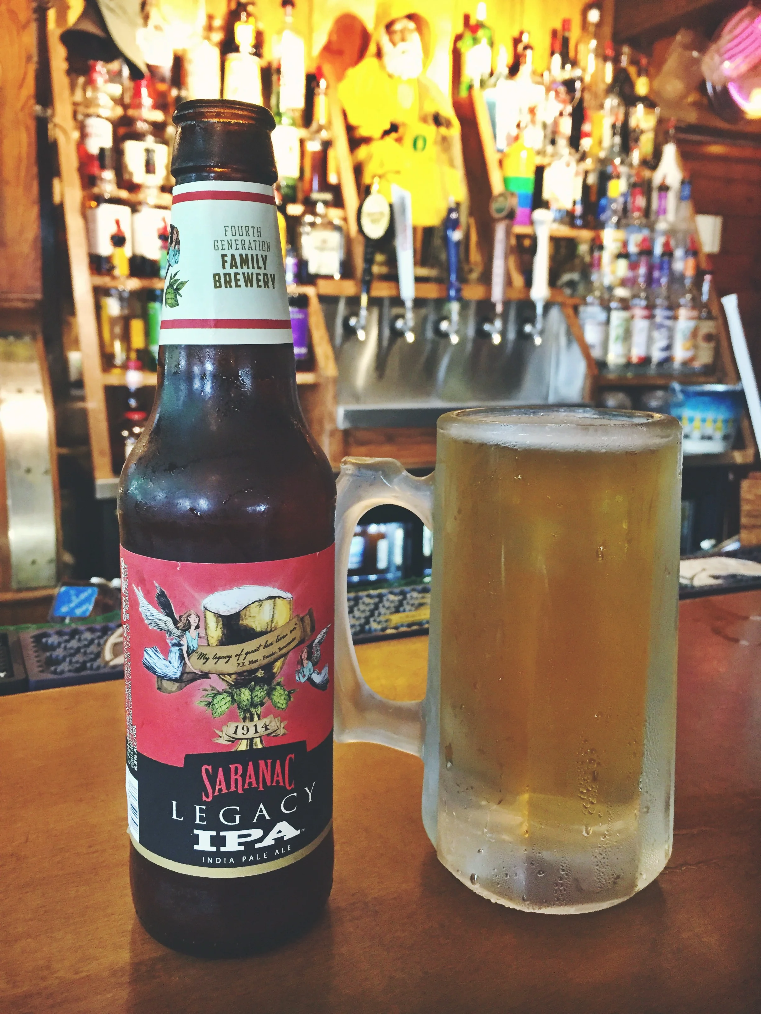 Waiting out the downpour with local beers at an Old Forge staple.