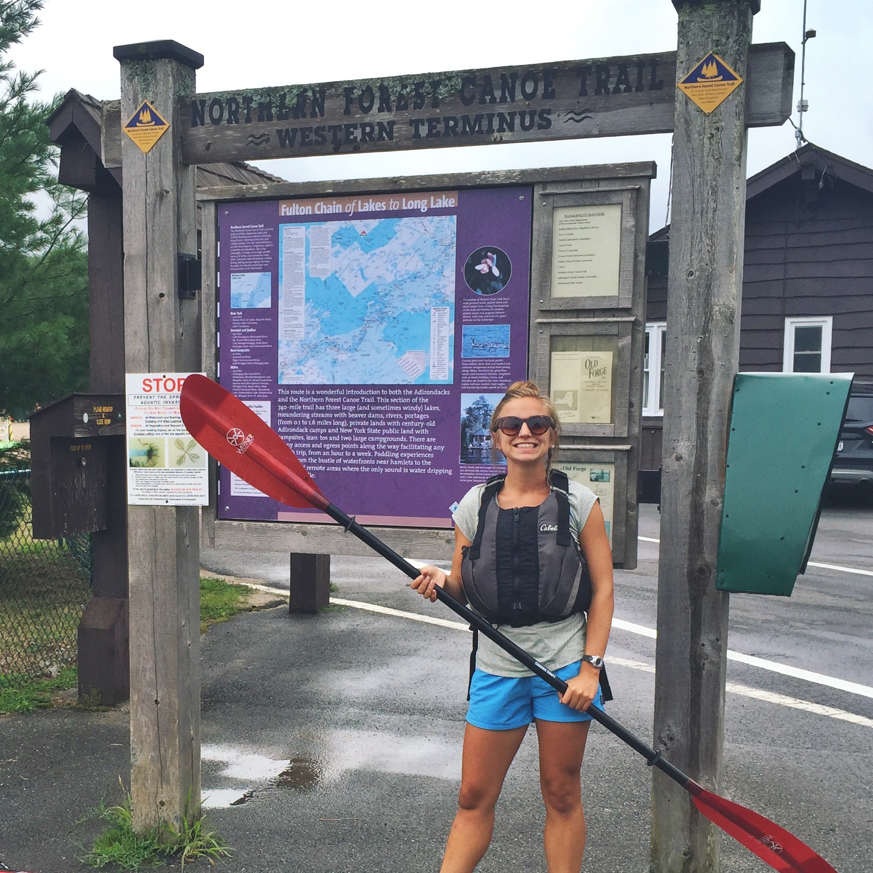 Moose at the western terminus of her 43 mile, 5 day paddle trip.