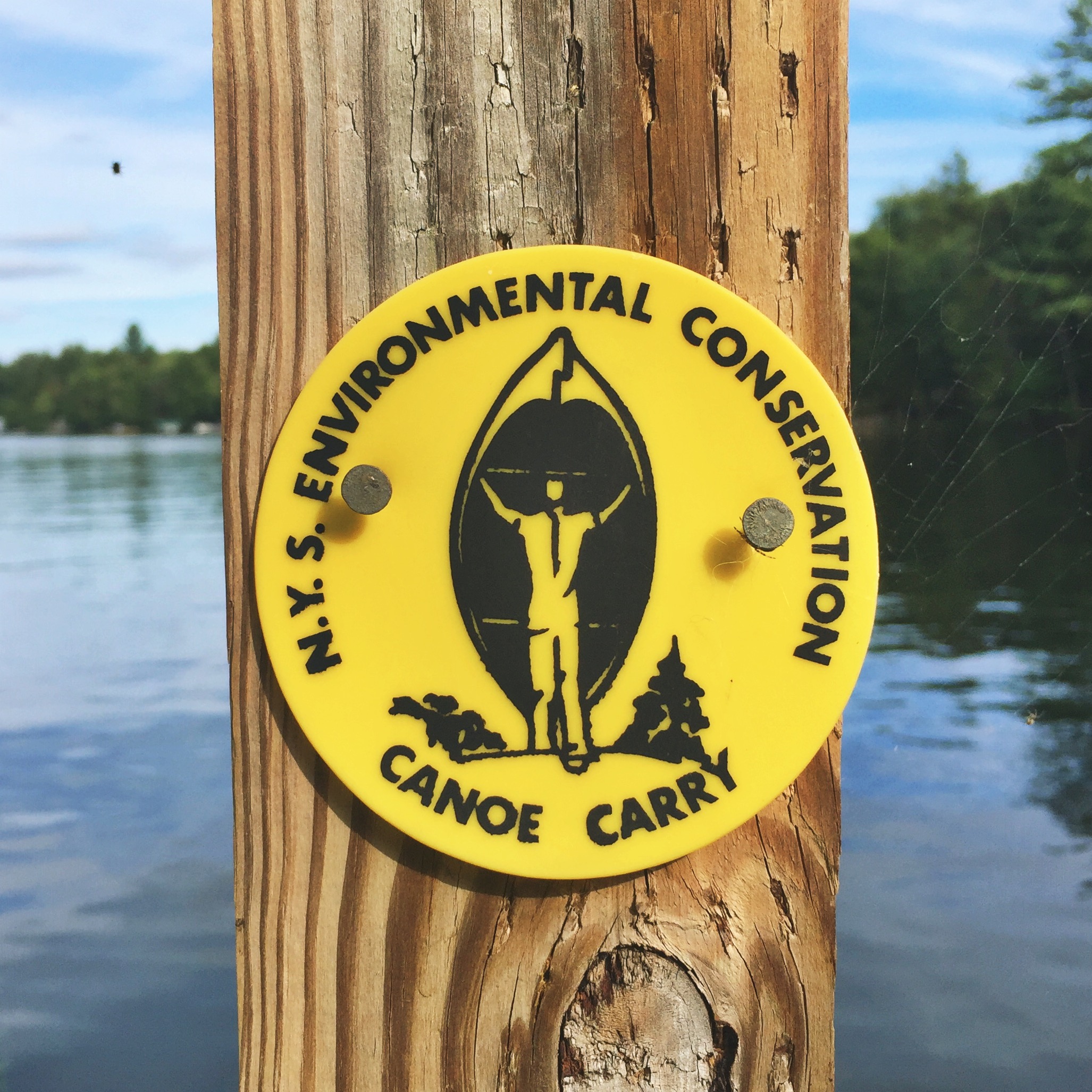Markers like the one pictured lead paddlers through their carries. 