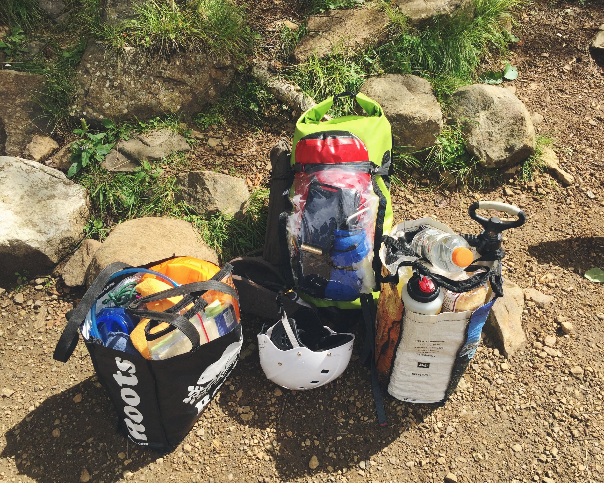 All my gear unpacked, ready to be portaged