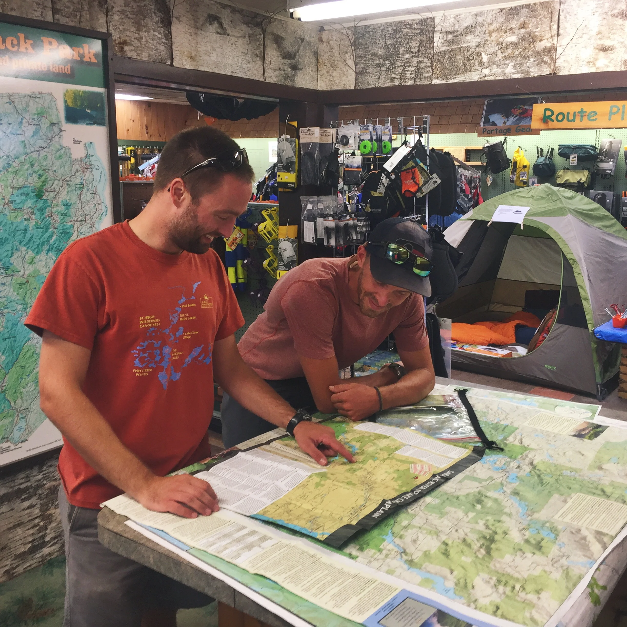 Tyler, the trail maintainer for section three, helps me lay out my travel plans for the next couple of days.