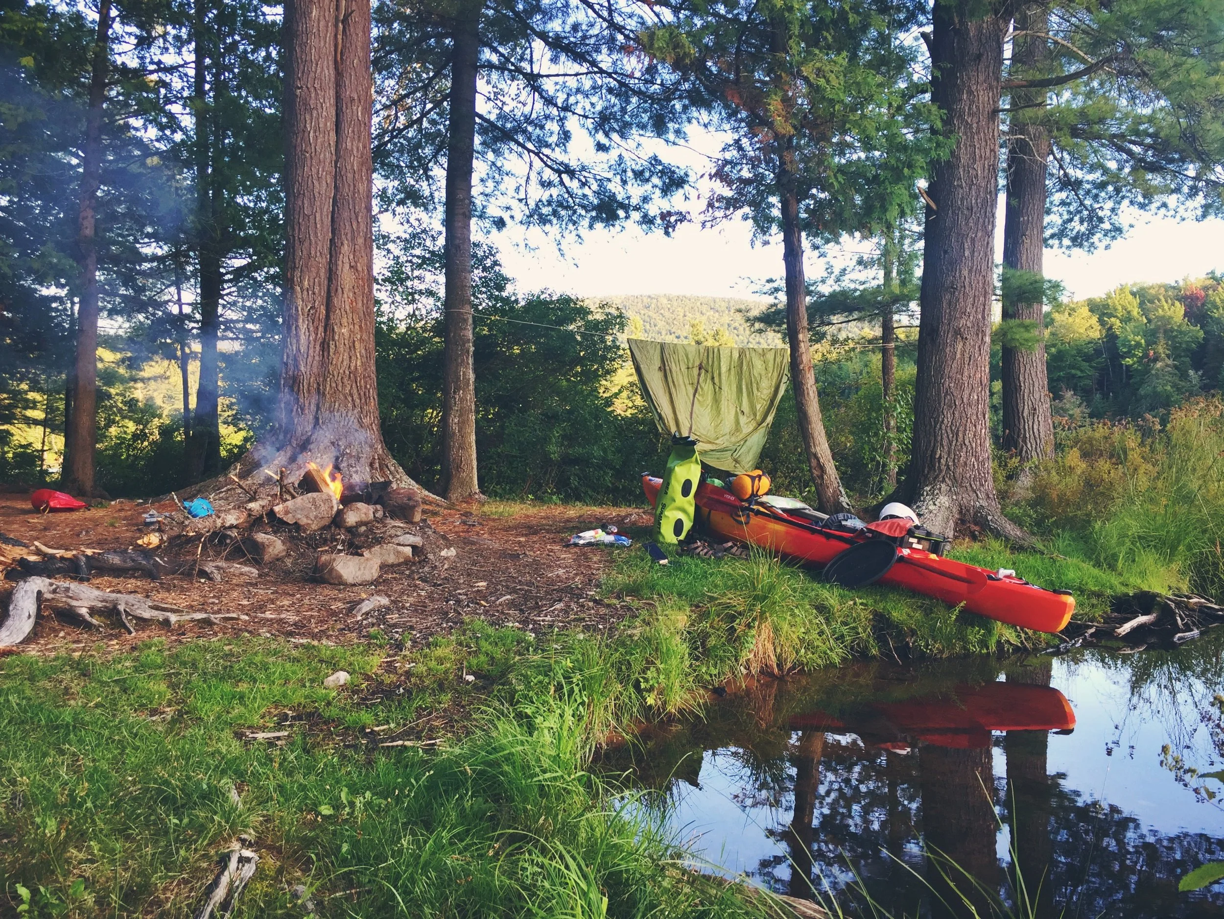 At camp I take the opportunity to dry out my tent and organize my belongings