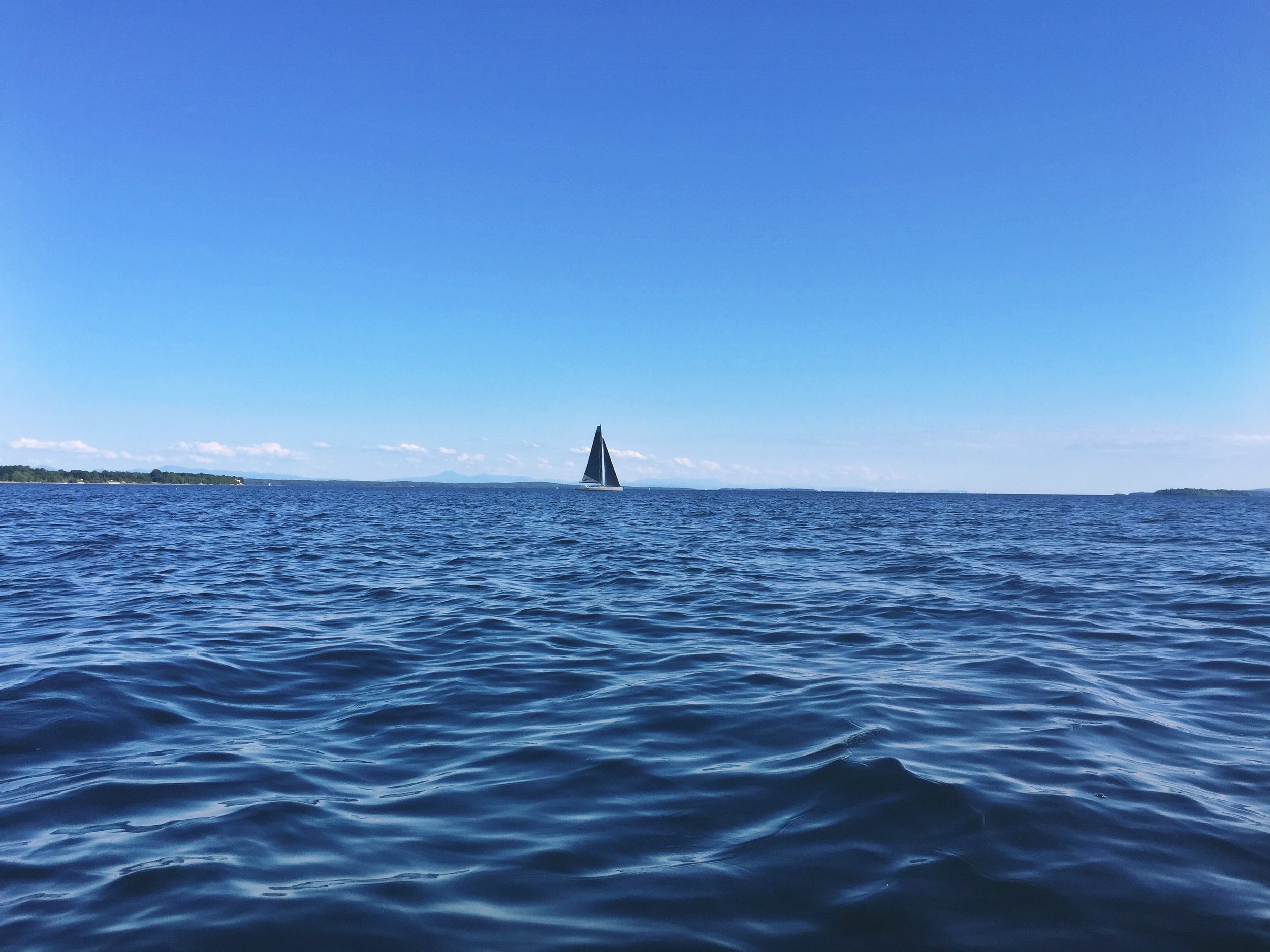 The first real open water travel on the NFCT, the massive Lake Champlain