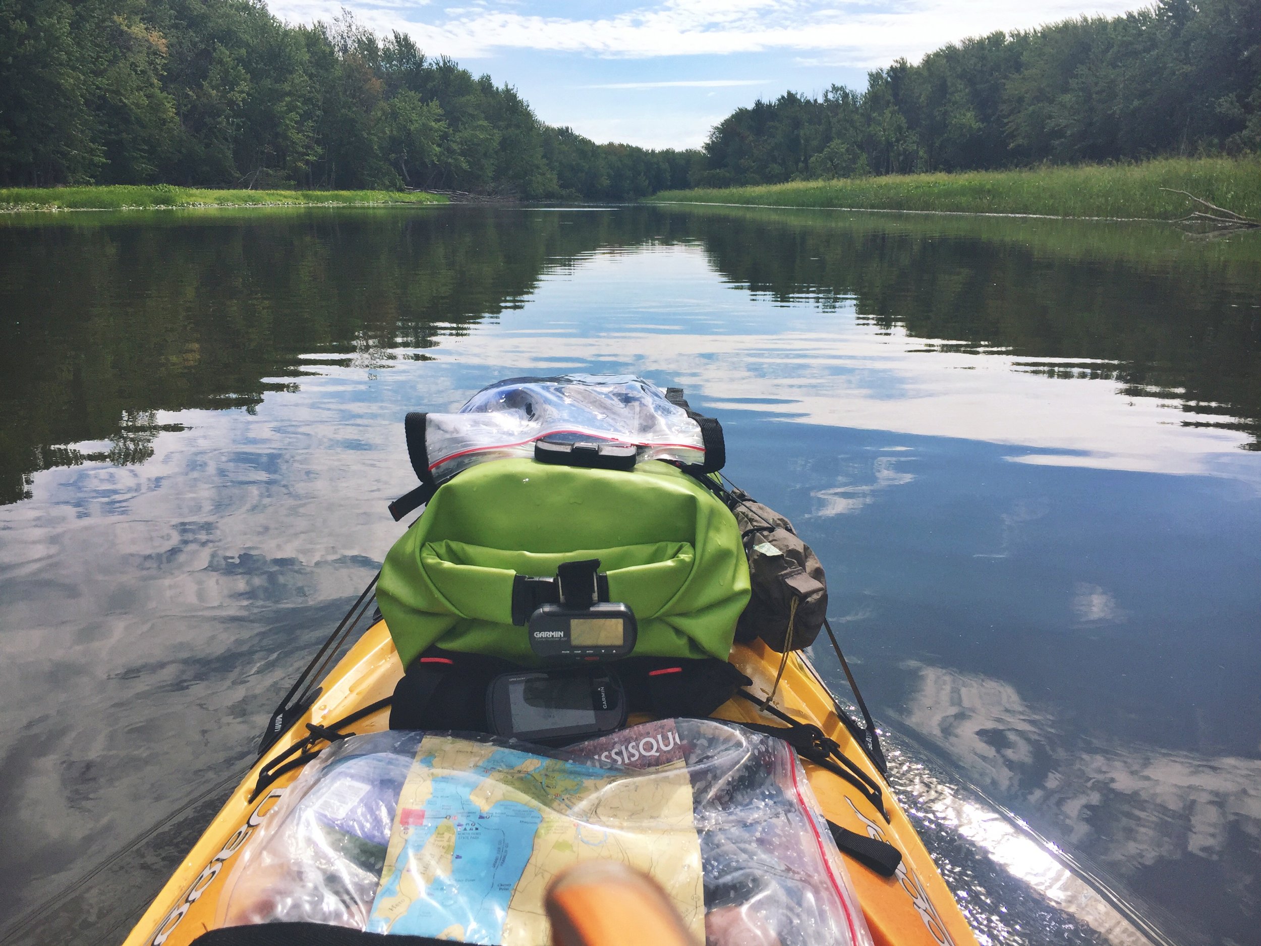 After a questionable start, I was happy to find adequate water levels in the slow Missisquoi River.