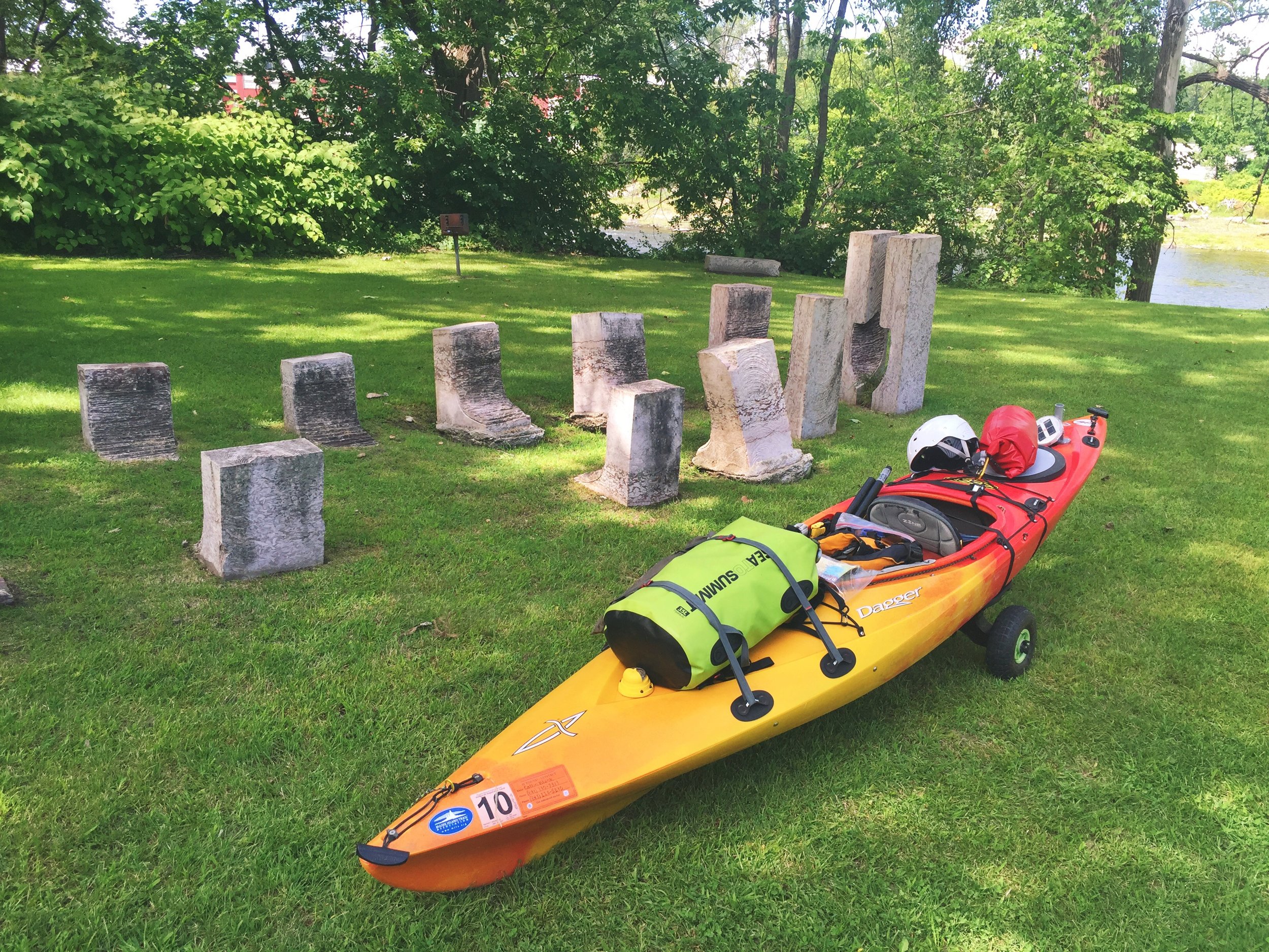 A stone monument to Abenaki Indian heritage in Swanton, VT