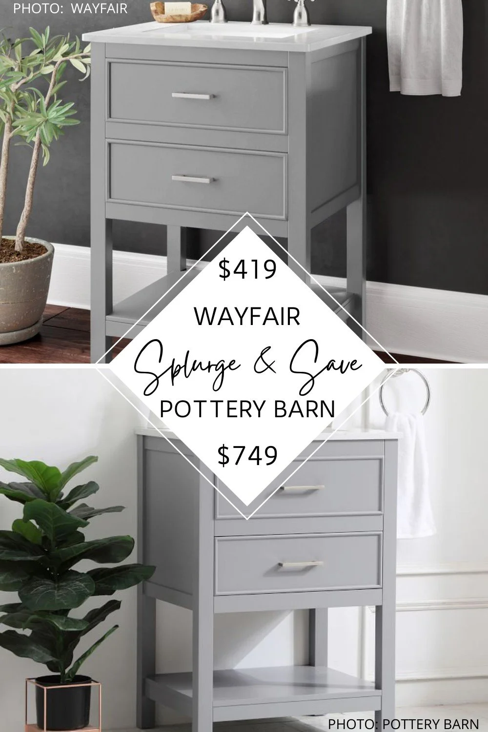 POTTERY BARN CLEMENS SINGLE SINK VANITY DUPE — KENDRA FOUND IT