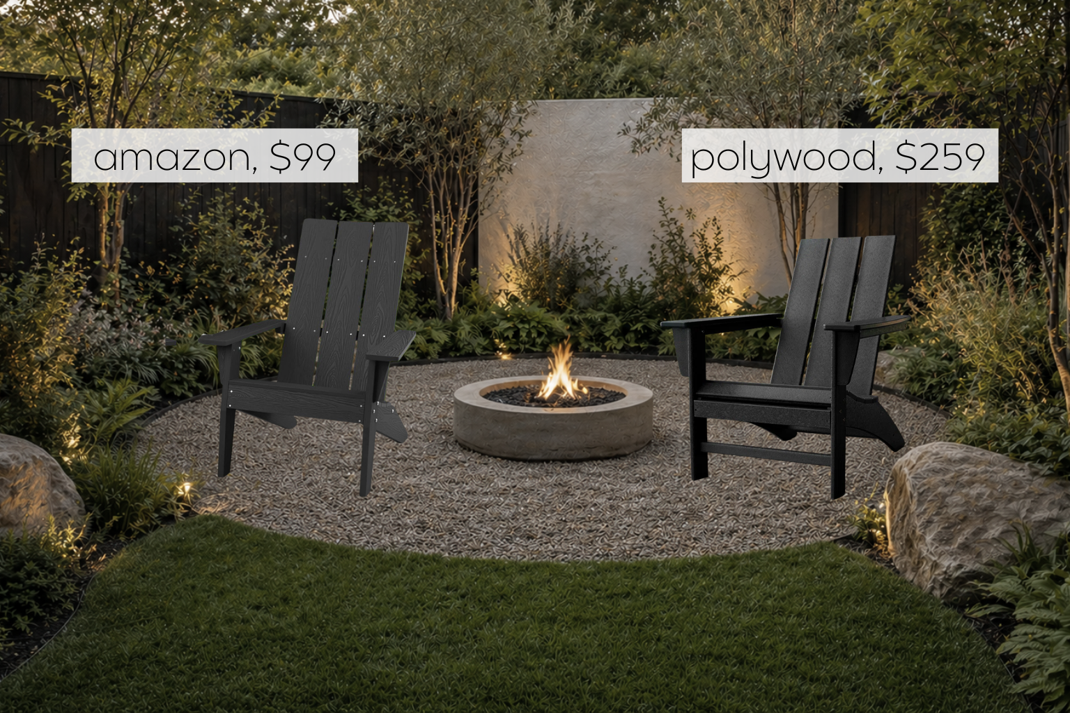 Polywood Modern Adirondack chair dupe
