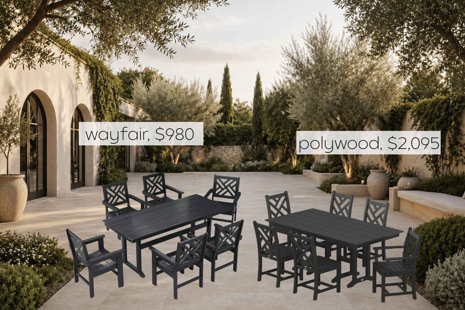 polywood Chippendale 7-Piece Farmhouse Dining Set (Set of 7) dupe