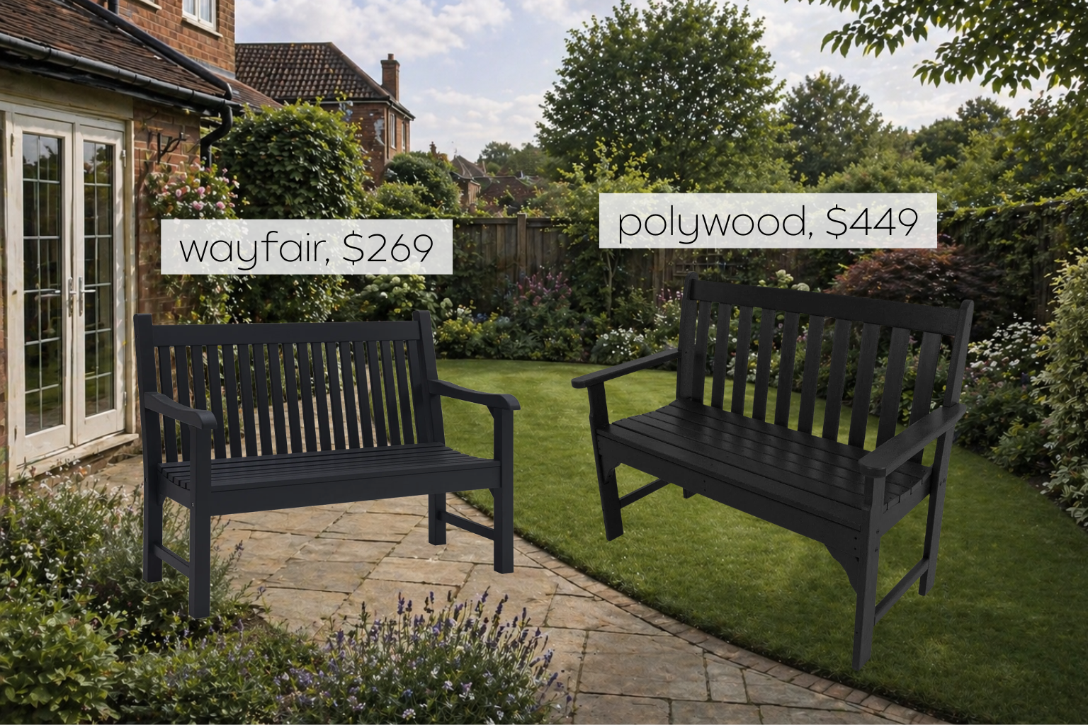 polywood  Vineyard Patio Bench dupe