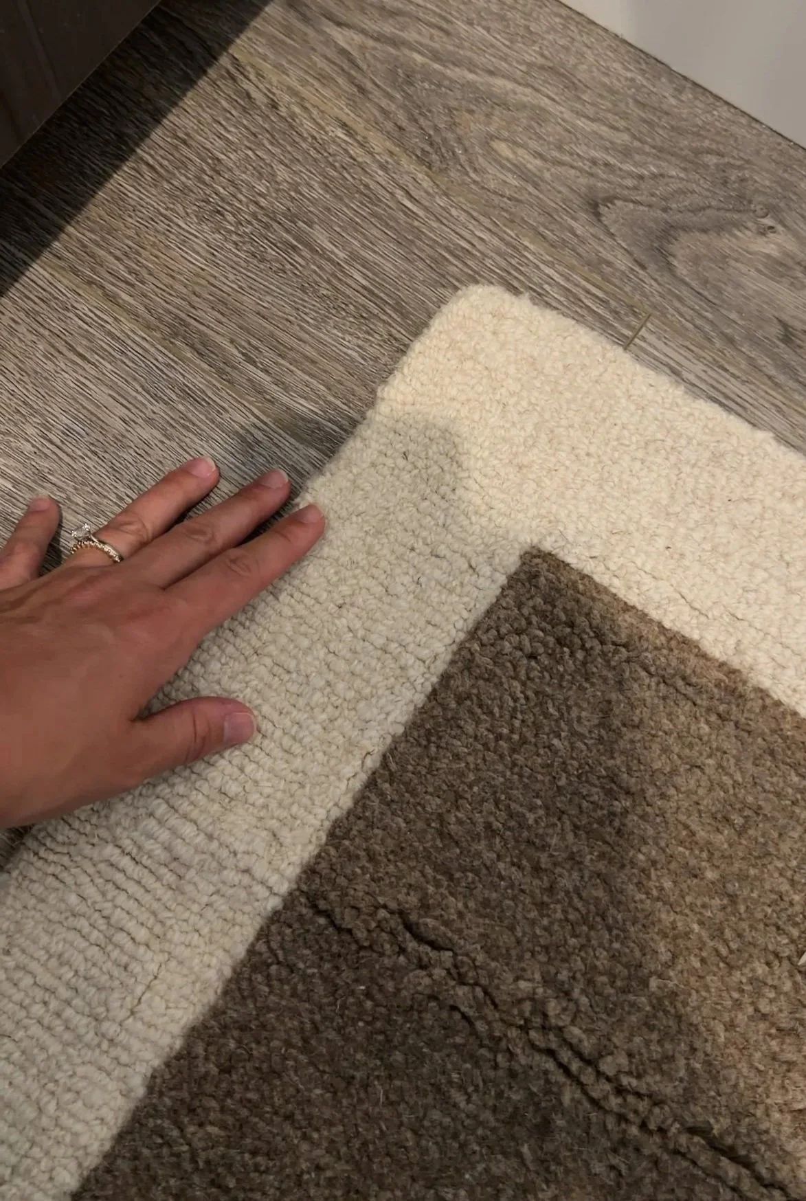 neutral transitional kitchen runner that is soft