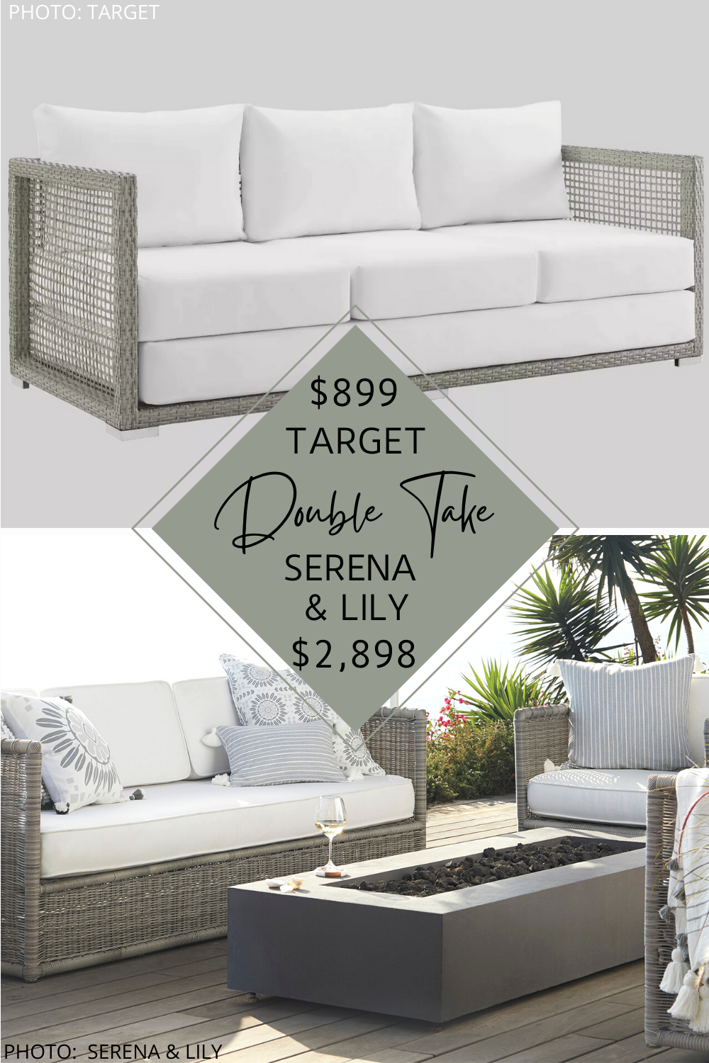 loveseat patio set on Serena And Lily Pacifica Patio Set Dupe Kendra Found It