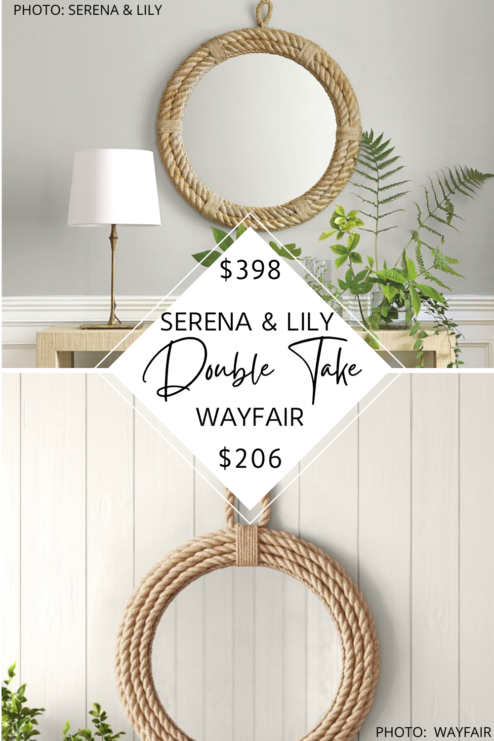 SPLURGE AND SAVE: SERENA AND LILY NAUTICAL ROPE ARCH MIRROR DUPE