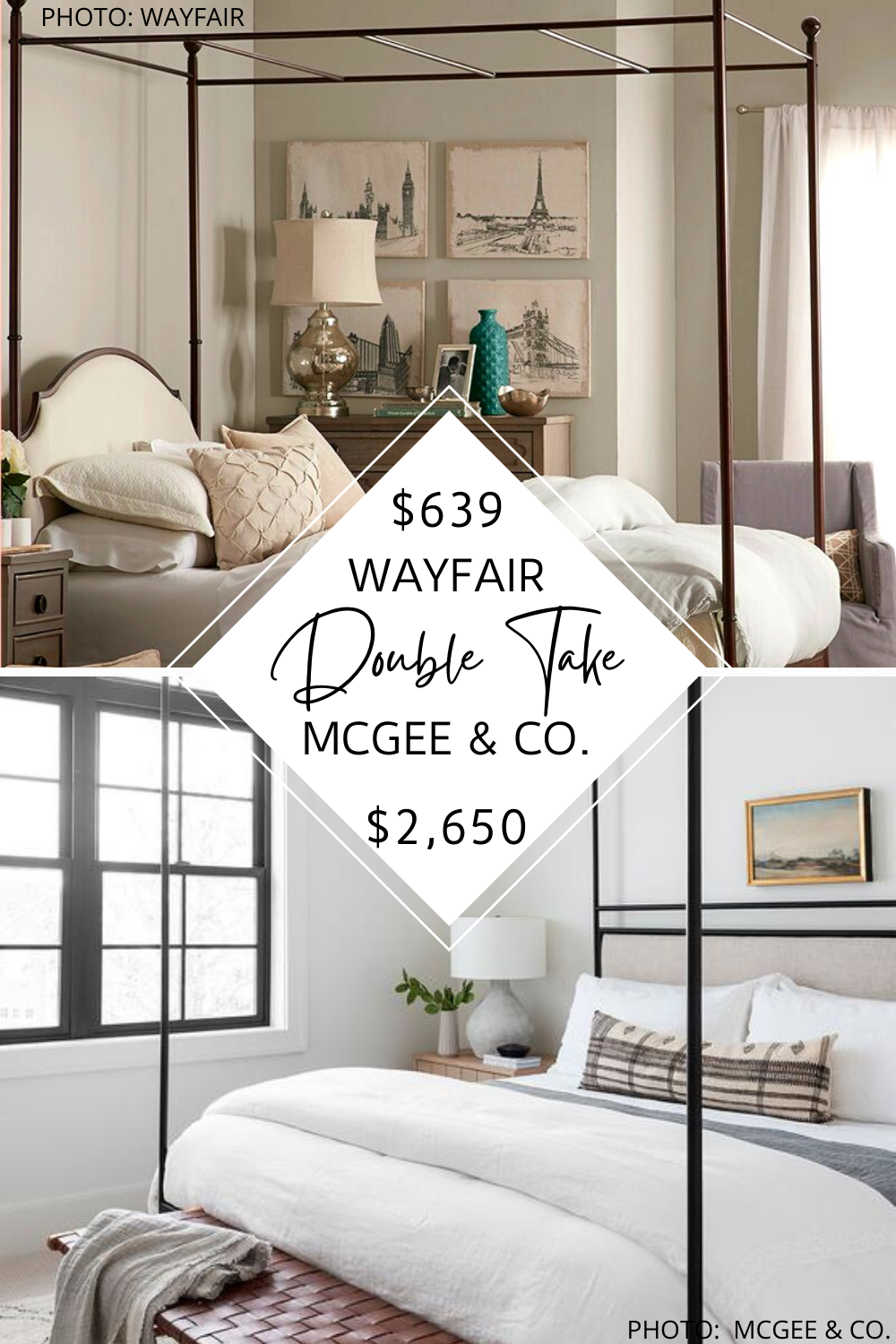 SPLURGE AND SAVE: MCGEE AND CO. SUTHERLAND METAL CANOPY BED DUPE