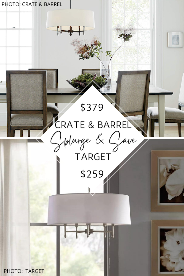 SPLURGE AND SAVE: CRATE AND BARREL ARLINGTON CHANDELIER DUPE