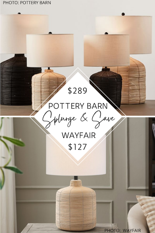 Actor Familiar Tranquilidad POTTERY BARN CAMBRIA RATTAN TABLE LAMP DUPE — KENDRA FOUND IT