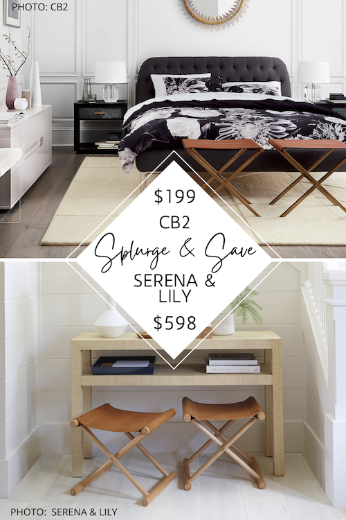 SPLURGE AND SAVE: SERENA AND LILY COOPER LEATHER STOOL DUPE