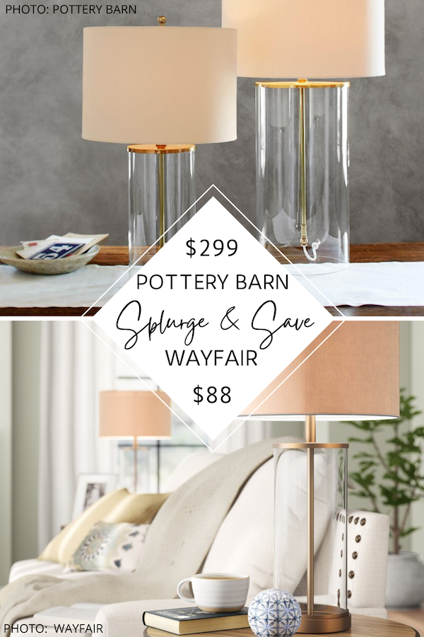 Pottery Barn Aria Glass Table Lamp Dupe, Anthropologie Lamp Shade Dupe