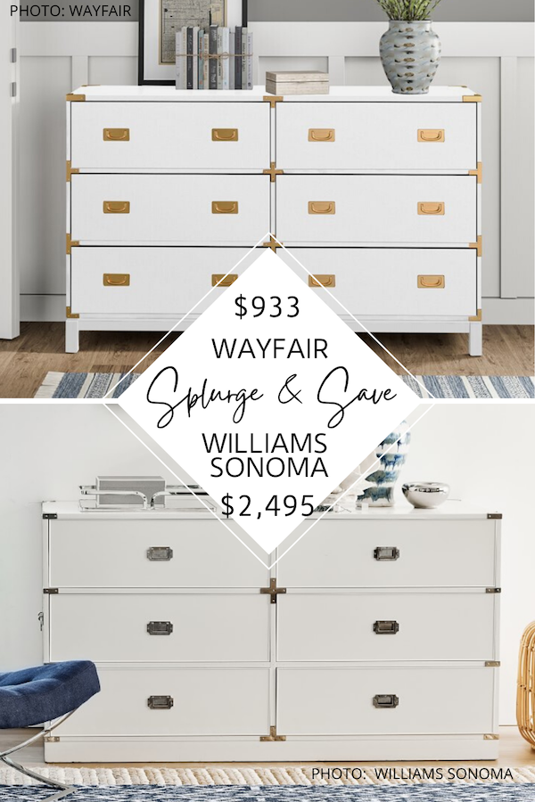 WILLIAMS SONOMA CAMPAIGN 6-DRAWER DRESSER DUPE