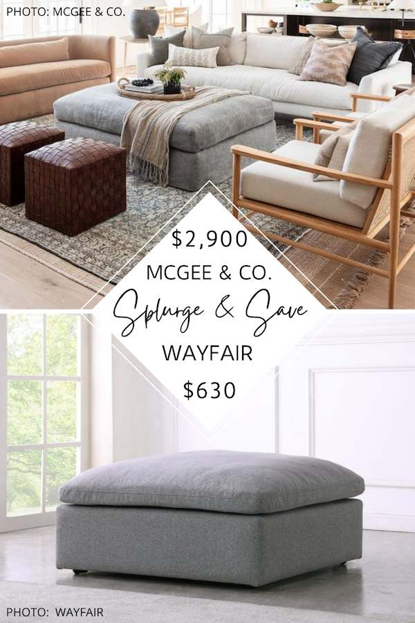 SPLURGE AND SAVE: MCGEE AND CO. MACY OTTOMAN DUPE