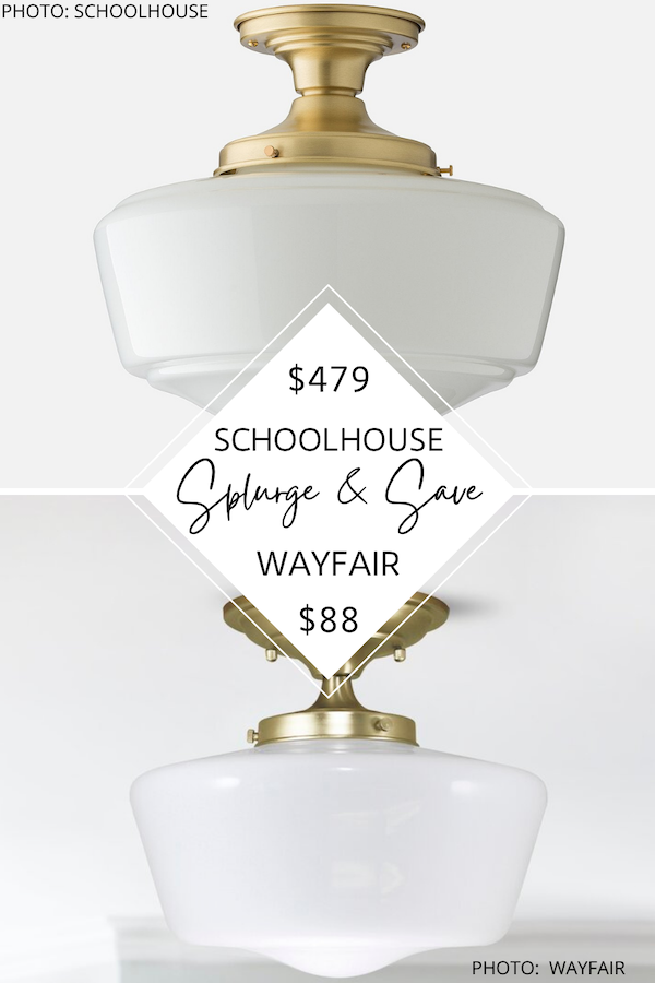 SPLURGE AND SAVE: SCHOOLHOUSE NEWBURY SEMI-FLUSH LIGHT DUPE
