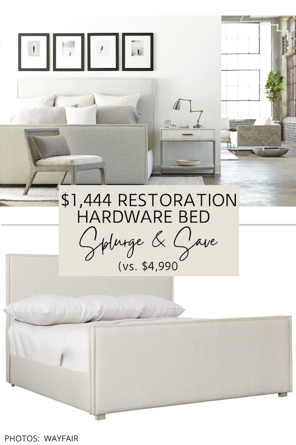 SPLURGE AND SAVE: RESTORATION HARDWARE PARSONS SLIPCOVERED BED WITH FOOTBOARD DUPE
