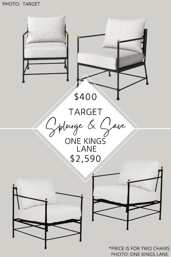 SPLURGE AND SAVE: ONE KINGS LANE FRANCES PATIO SET DUPE