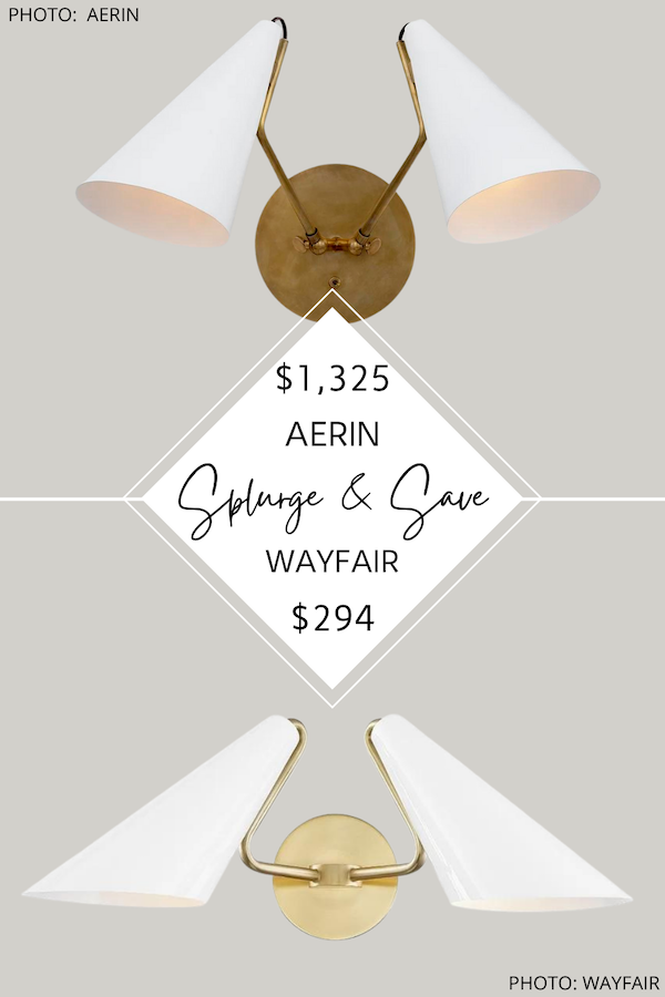 SPLURGE AND SAVE: AERIN CLEMENTE DOUBLE WALL SCONCE DUPE