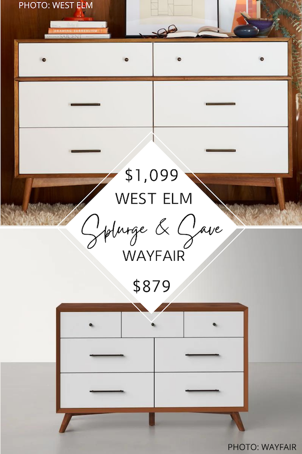 SPLURGE AND SAVE: WEST ELM MID-CENTURY 6-DRAWER DRESSER DUPE