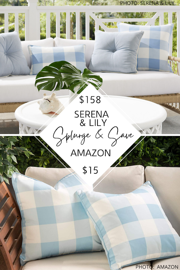 SPLURGE AND SAVE: SERENA AND LILY PERENNIALS GINGHAM PILLOW COVER
