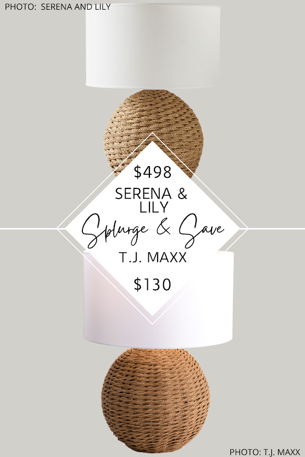 SPLURGE AND SAVE: SERENA AND LILY ABBOTT TABLE LAMP DUPE