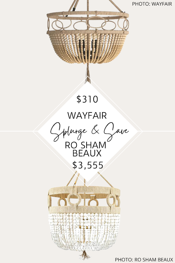 SPLURGE AND SAVE: RO SHAM BEAUX FRANKIE MALIBU BEADED CHANDELIER DUPE
