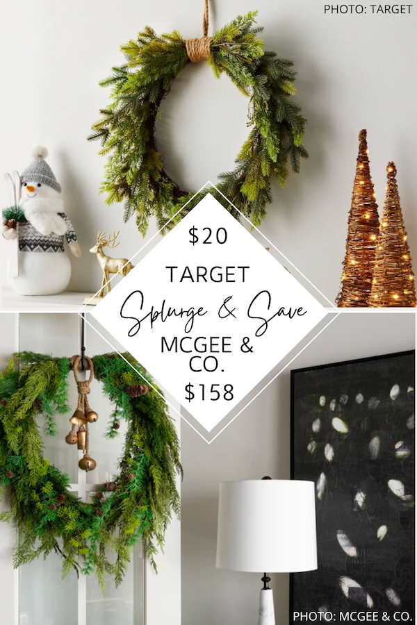 SPLURGE AND SAVE: MCGEE AND CO. CEDAR AND PINECONE WREATH DUPE