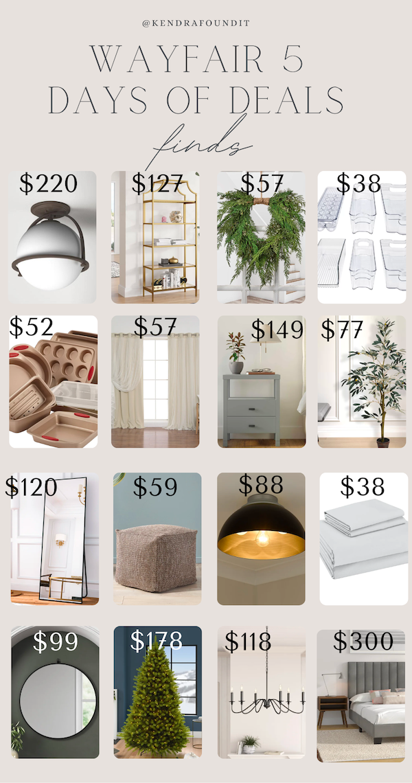WAYFAIR 5 DAYS OF DEALS SALE ROUNDUP - HOLIDAY, CURTAINS, LIGHTING + MORE AFFORDABLE HOME DECOR
