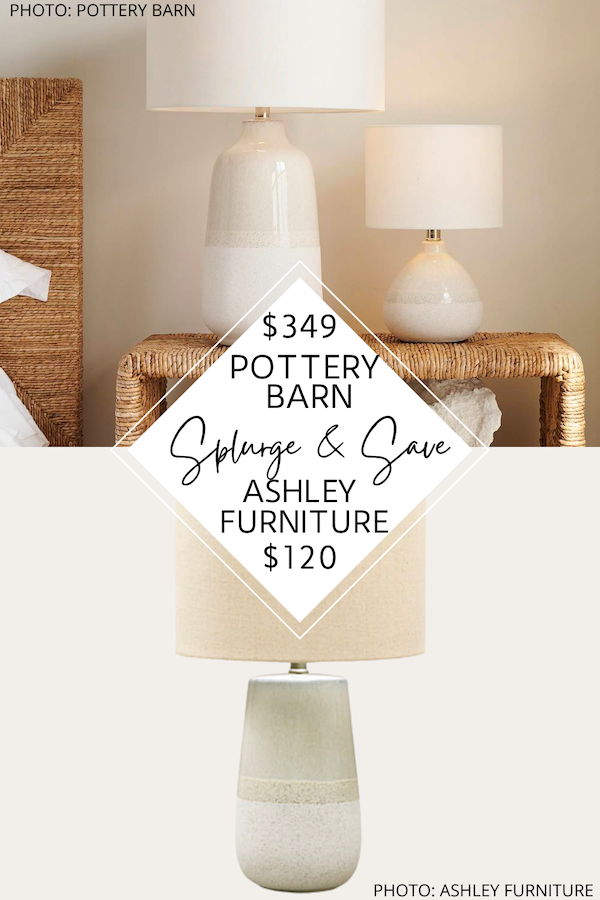 SPLURGE AND SAVE: POTTERY BARN CALLA CERAMIC TABLE LAMP DUPE
