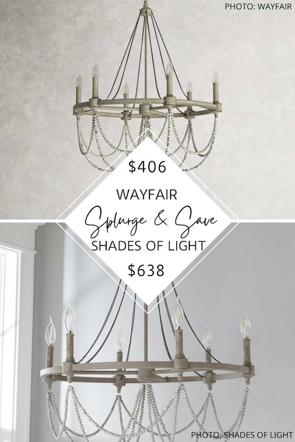 SPLURGE AND SAVE: SHADES OF LIGHT ELEGANT RUSTIC DRAPE CHANDELIER DUPE