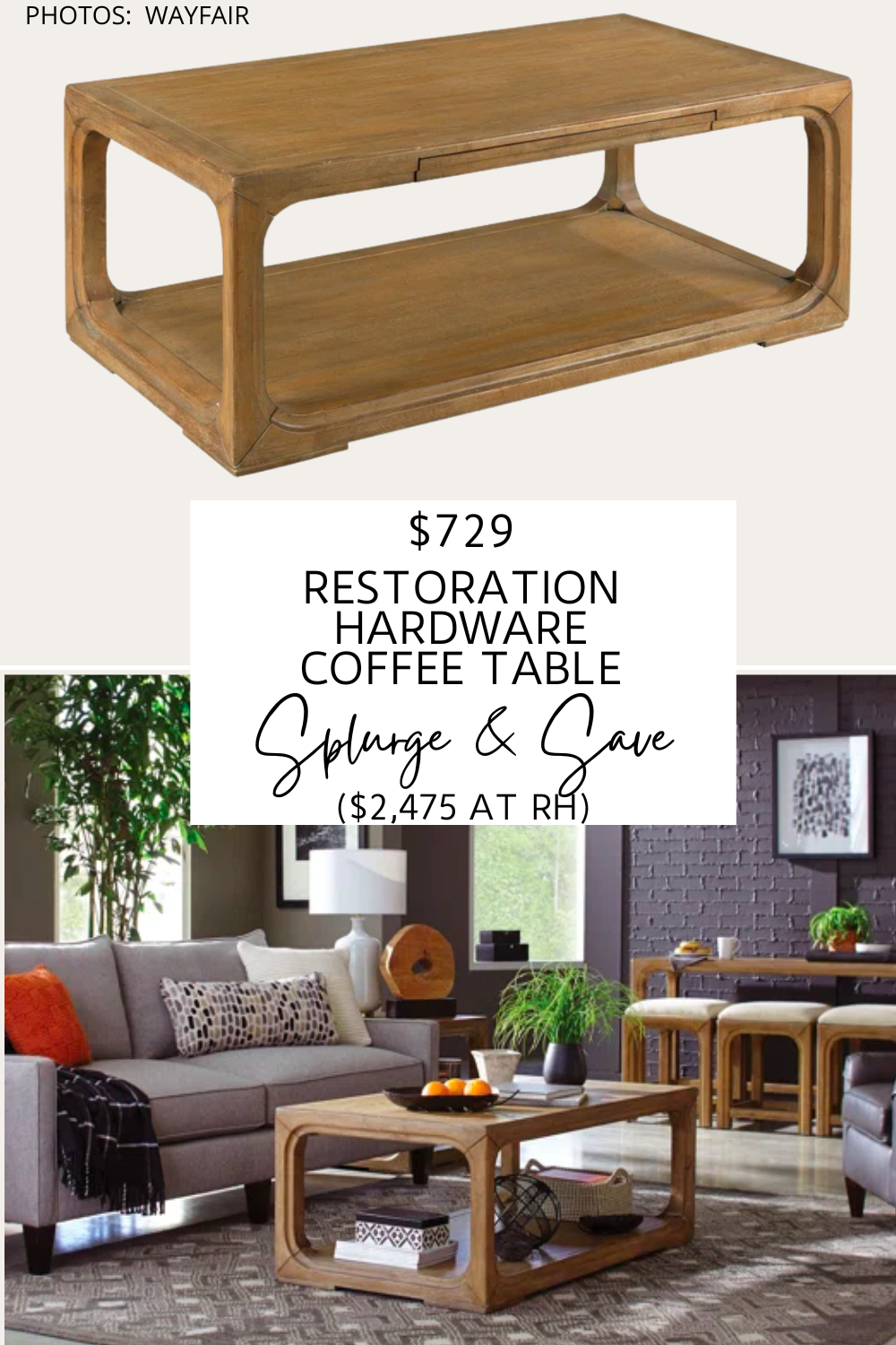 SPLURGE AND SAVE: RESTORATION HARDWARE MARTENS COFFEE TABLE DUPE
