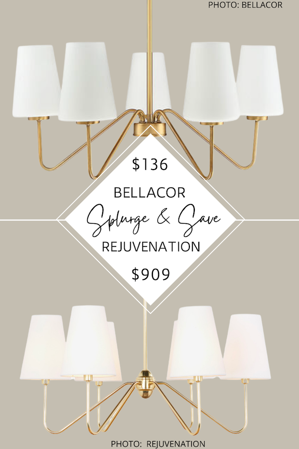 SPLURGE AND SAVE: REJUVENATION BERKSHIRE 6 ARM CHANDELIER WITH LINEN SHADES DUPE