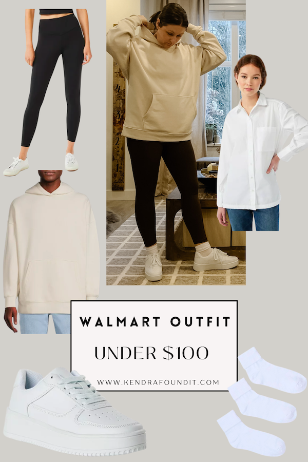 WALMART FASHION FINDS: LEGGINGS WITH SOCKS AND CHUNKY SNEAKERS OUTFIT —  KENDRA FOUND IT