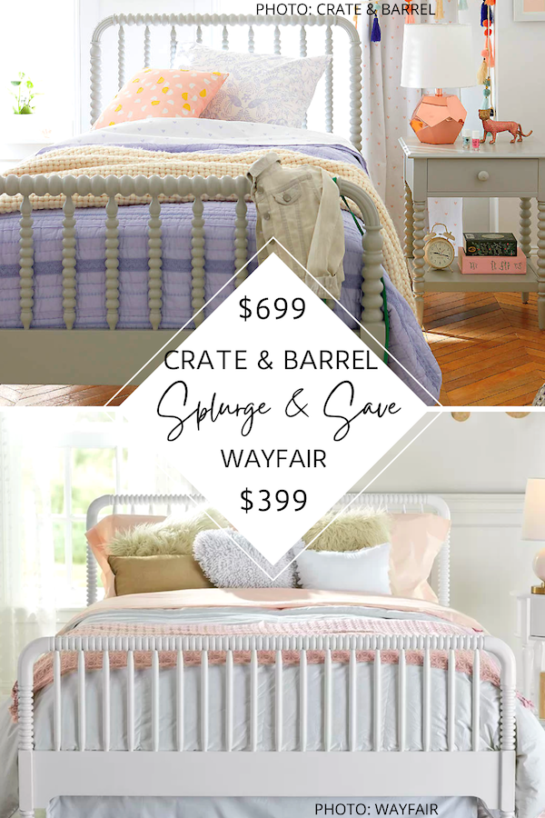 SPLURGE AND SAVE: CRATE AND BARREL JENNY LIND SPINDLE BED DUPE