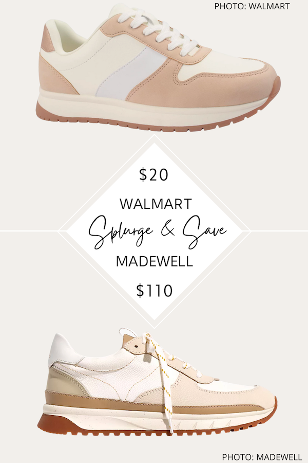 SPLURGE AND SAVE: MADEWELL KICKOFF TRAINING SNEAKERS IN NEUTRAL COLORBLOCK LEATHER DUPE