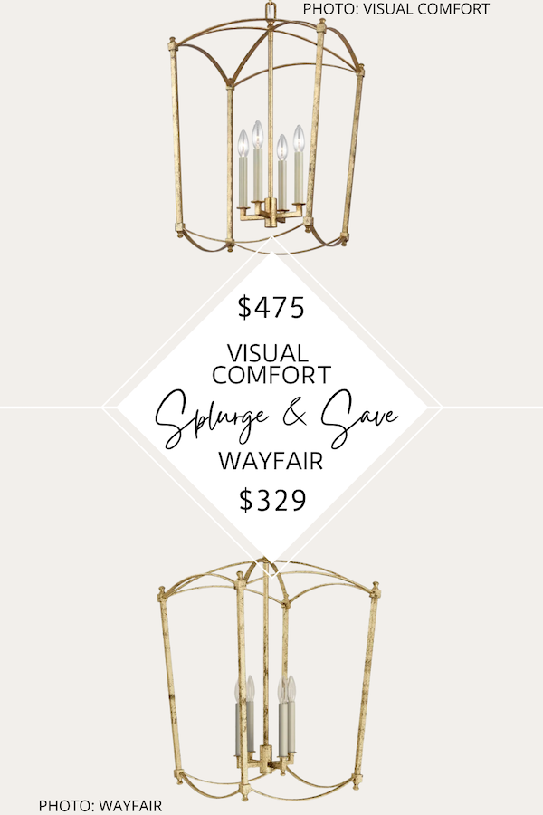 SPLURGE AND SAVE: VISUAL COMFORT THAYER LANTERN CHANDELIER DUPE