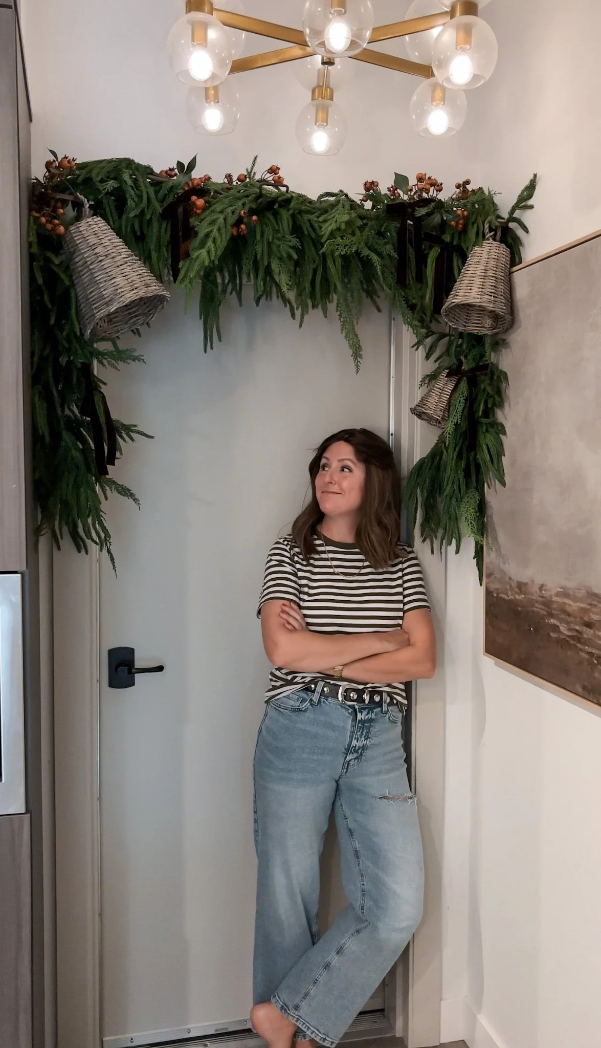 How to Hang a Garland Around a Door (Without Nails or Command Strips)