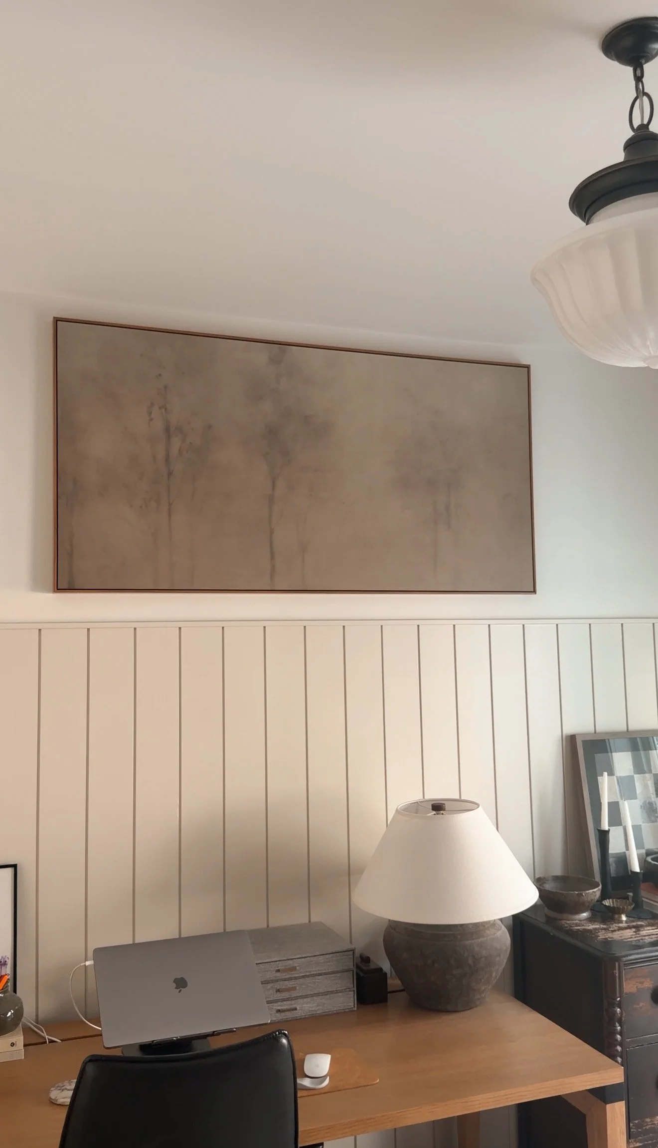 Affordable large wall decor that looks high end in a modern organic space