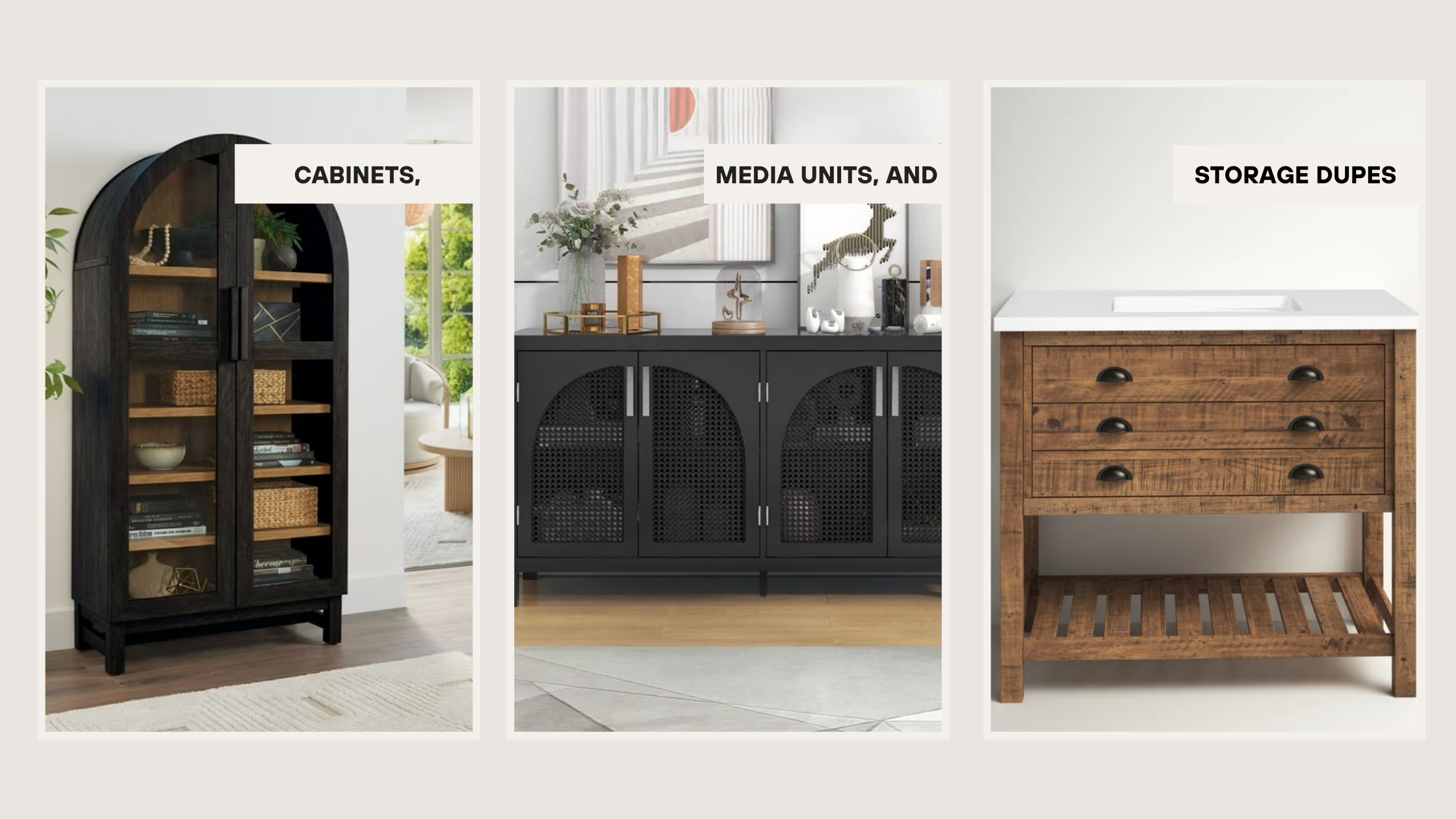 The best cabinets, media units, and storage dupes