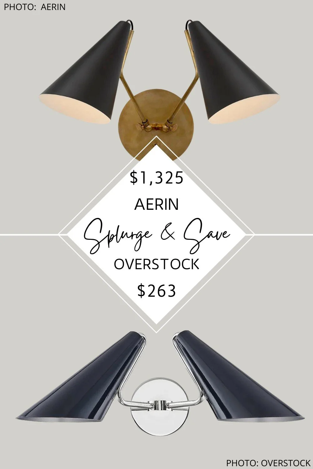 LIGHTING DUPE: AERIN CLEMENTE DOUBLE WALL SCONCE DUPE