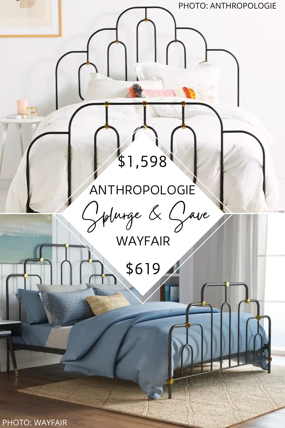 SPLURGE AND SAVE ANTHROPOLOGIE DECO BED DUPE — KENDRA FOUND IT